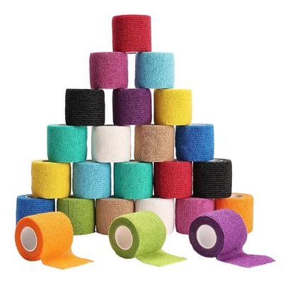 24-Rolls Self Adhesive Bandage Wrap, Vet Medical Tape 2 In x 5 Yds Multi-Color - Image 1 of 4