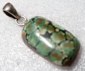 VINTAGE SOUTHWESTERN ANHÄNGER STERLINGSILBER GRÜN TÜRKIS - Bild 1 von 2