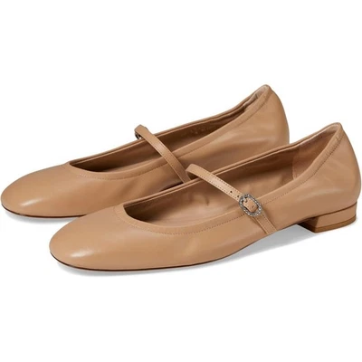 Stuart Weitzman Mujer 10.5B Adobe Claris Ballet Plano Mary Jane Cuero LB2-18 Foto 1 de 4