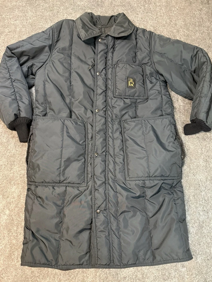 复古 REFRiGiWEAR 男式 L 大衣夹克海军蓝 美国制造 — 第 1/4 张图片