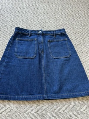 Warehouse A Line Denim Skirt UK10 Dark Wash - Image 1 of 4