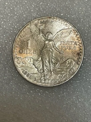 1985 Mexico Mexican Libertad 1 Oz (Onza) .999 Fine Silver- Toning!! - Image 1 of 4