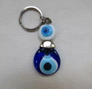 Cobalt Blue Blown Glass Keychain - Picture 1 of 2