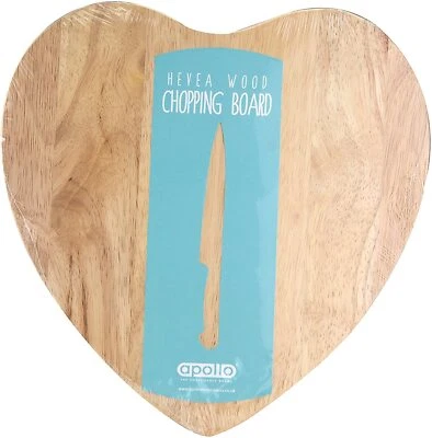 Apollo Heart Wooden Chopping Serving Cutting Cheese Board Worktop Saver - Image 1 of 2