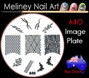 A40 Stamping Nail Art Image Plate Design Round XL Stencil metal Halloween - Picture 1 of 1