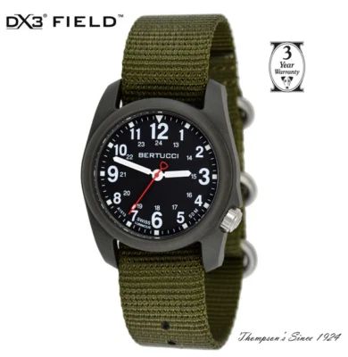 Bertucci #11026 DX3® Field™ - Black Dial w/ Defender Olive™ Nylon BandNew In Box - Image 1 of 2