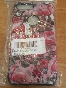 Funda de mármol con flor flamenco para iPhone con soporte de anillo de bucle posterior - Imagen 1 de 2