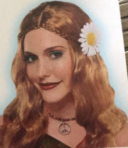 brown hippie chick wig halloween accessory - Picture 1 of 3