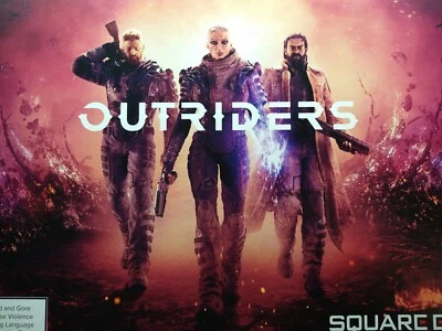 Outriders Game Stop Publicidad Tarjeta Tablero Póster Estante Exhibición Prop 12x2.5x9  Foto 1 de 4