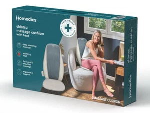 HoMedics Cordless Heated Deep Tissue Shiatsu Massage Cushion with 3 Massage Zone - Picture 1 of 4