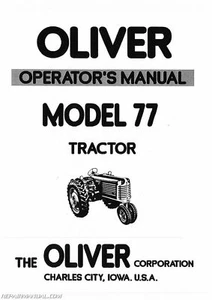 Oliver Model 77 GD Operators Manual - Picture 1 of 1