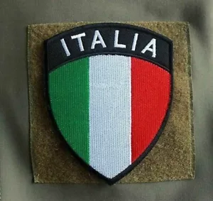 Italia Patch (4 Inch) Embroidered Hook + Loop Italy Badge Italian Army Morale - Picture 1 of 3