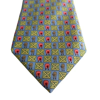 Peter Blair Para Hombres Cuello de Seda Corbata Puerta Trasera EE. UU. Preppy Clásico Papá Novedad Fútbol Foto 1 de 4