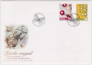 Sweden FDC 2008, Butterfly, Apollo, Dark green fritillary, Mint - Picture 1 of 1