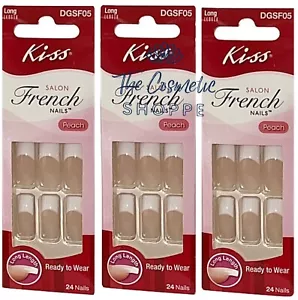 Kiss SALON FRENCH Long Length Nails x 3 New Packs ‼️RARE‼️ 3-pk Deal‼️ - Picture 1 of 2