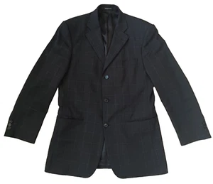 Balmain Paris Mens Blazer Black 38M Check Comfort Stretch Woool - Picture 1 of 21