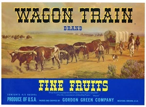 ORIGINAL ETIQUETA DE CAJA DE COLECCIÓN PERA MEDFORD OREGON VAGÓN TREN PIONEER WESTERN 2 - Imagen 1 de 1