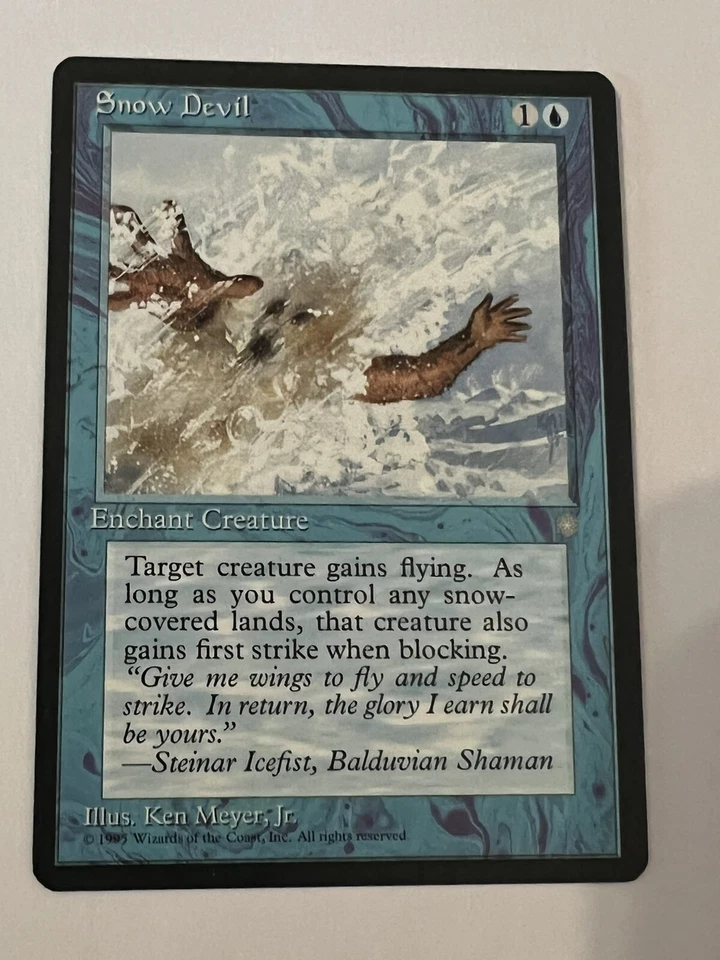 Snow Devil, MTG Ice Age (1995), Common Blue Enchantment VNM - Image 1 of 1