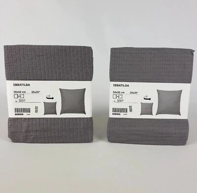 (Lot of 2) IKEA Ebbatilda Gray Cushion Cover 405.420.86 Cotton - Image 1 of 4