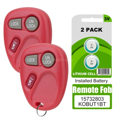 2 para Chevrolet Silverado 1999 2000 2001 coche llavero mando a distancia sin llave rojo 15732803 Foto 1 de 4