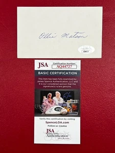 Ollie Matson Signed 3x5 Index Card w/ JSA Eagles, Rams, Cardinals Hall of Fame - Picture 1 of 4