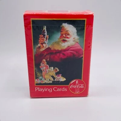 VINTAGE Coca Cola Playing Cards Christmas Santa Deck 1996 Coke Ad Red NEW Sealed - Image 1 of 4