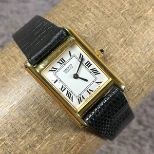 Vintage Seiko Women 2P20-5289 Dress Leather Square Quartz Analog 18mm Watch 6" - Picture 1 of 12