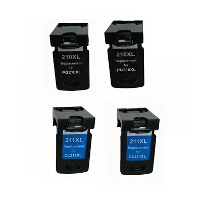 Cartucho de tinta preta 4PK PG-210XL CL-211XL para Canon PIXMA MP 480 490 495 - Imagem 1 de 4