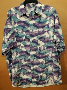 Vintage Guess Jeans Hawaiian Button Up Shirt  Camp - Size Large L - Picture 1 of 3