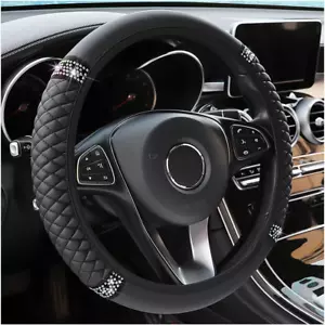 Diamond Leather Steering Wheel Cover for Women Girls, with Bling Bling Crysta... - Picture 1 of 11