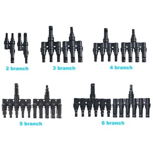 T Branch Solar Panel Cable Photovoltaic Connector Male to Female Connectors CE - Picture 1 of 11