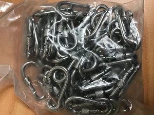 Carbine Stainless Steal Snap Hook 50 Pcs Quality Carabiner with Screw Lock50X5mm - Picture 1 of 3