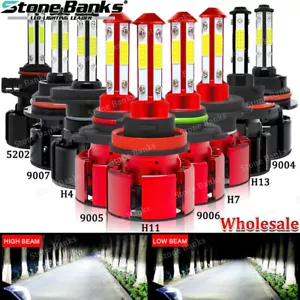 4-Side H4 H7 9005 9006 H11 H13 9004 9007 5202 LED Headlight Bulbs Kit Hi/Lo Beam - Picture 1 of 12