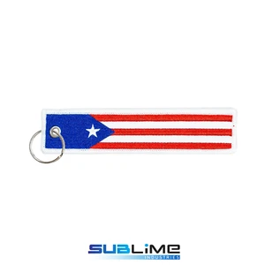 Llavero de tela bandera de Puerto Rico llavero correa llave motocicleta llavero llavero - Imagen 1 de 5