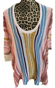 Meet Curve Kimono Pullover Einheitsgröße mehrfarbig Lagenlook Quasted Boho NEU - Bild 1 von 5