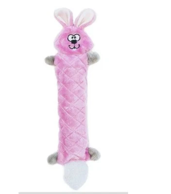 Zippy Paws Plush Dog Toy With Squeaker - Pink Bunny  - Image 1 of 4