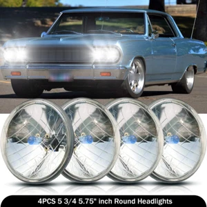 4PCS 5.75" 5-3/4 inch Headlights Hi/Lo Beam for Chevy Chevelle 1964-1970 - Picture 1 of 11