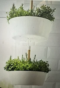 Lot of 2 NEW IKEA BITTERGURKA White Hanging Herb Plant Planter Pot with Hook - Picture 1 of 8