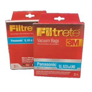 2 - 3 packs 3M Filtrete Panasonic U U3 U6 Micro Allergen Home VACUUM Bags 68701A - Picture 1 of 4