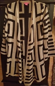 Sunny Leigh Women's Black/ Gold Long Open Sweater(small) - Picture 1 of 3
