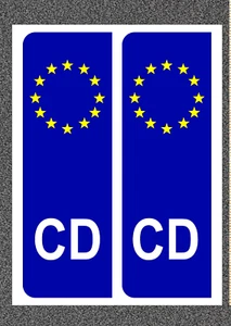 2 x CD CORP DIPLOMATIC EU Euro Number Plate VINYL STICKER CAR + - Picture 1 of 1