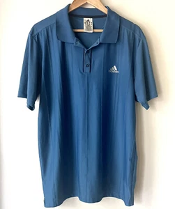 Adidas ClimaLite Men's Large Blue Short Sleeve Polo Shirt - Picture 1 of 6