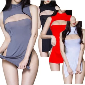 Women Sexy Lingerie High Split Short Dress Cheongsam Pajamas Cosplay AU - Picture 1 of 62