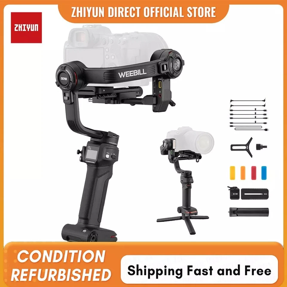 Estabilizador cardán de mano zhiyun Weebill de 3, 3 ejes para cámaras con luz de relleno Foto 1 de 4