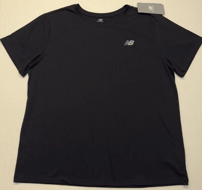 Camiseta New Balance para mujer seca negra XL WT41190 camiseta de secado rápido que absorbe la humedad Foto 1 de 4