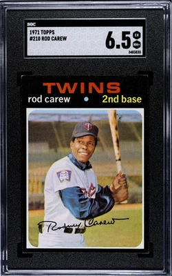 1971 TOPPS #210 ROD CAREW SGC 6.5 EX-NM+ - Image 1 of 3