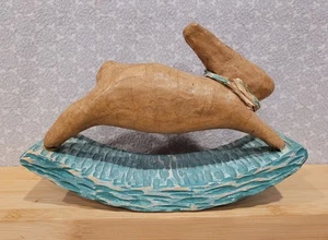 Vintage Charming Touch Schaukelpferd Hase Kaninchen Pappmaché Dekoration 7 Zoll - Bild 1 von 11