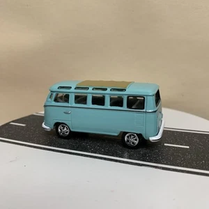 Johnny Lightning Volkswagen #10 1964 VW Type 2 T1 Samba Bus Light Blue 1:64 NM - Picture 1 of 15