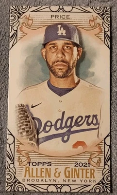 2021 Topps Allen & Ginter's - David Price #278 Mini Black Border - Image 1 of 2