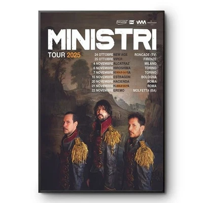 Ministri Tour 2025 Poster Print Italy Concert Art Indie Rock Poster - Wall Decor - Image 1 of 4